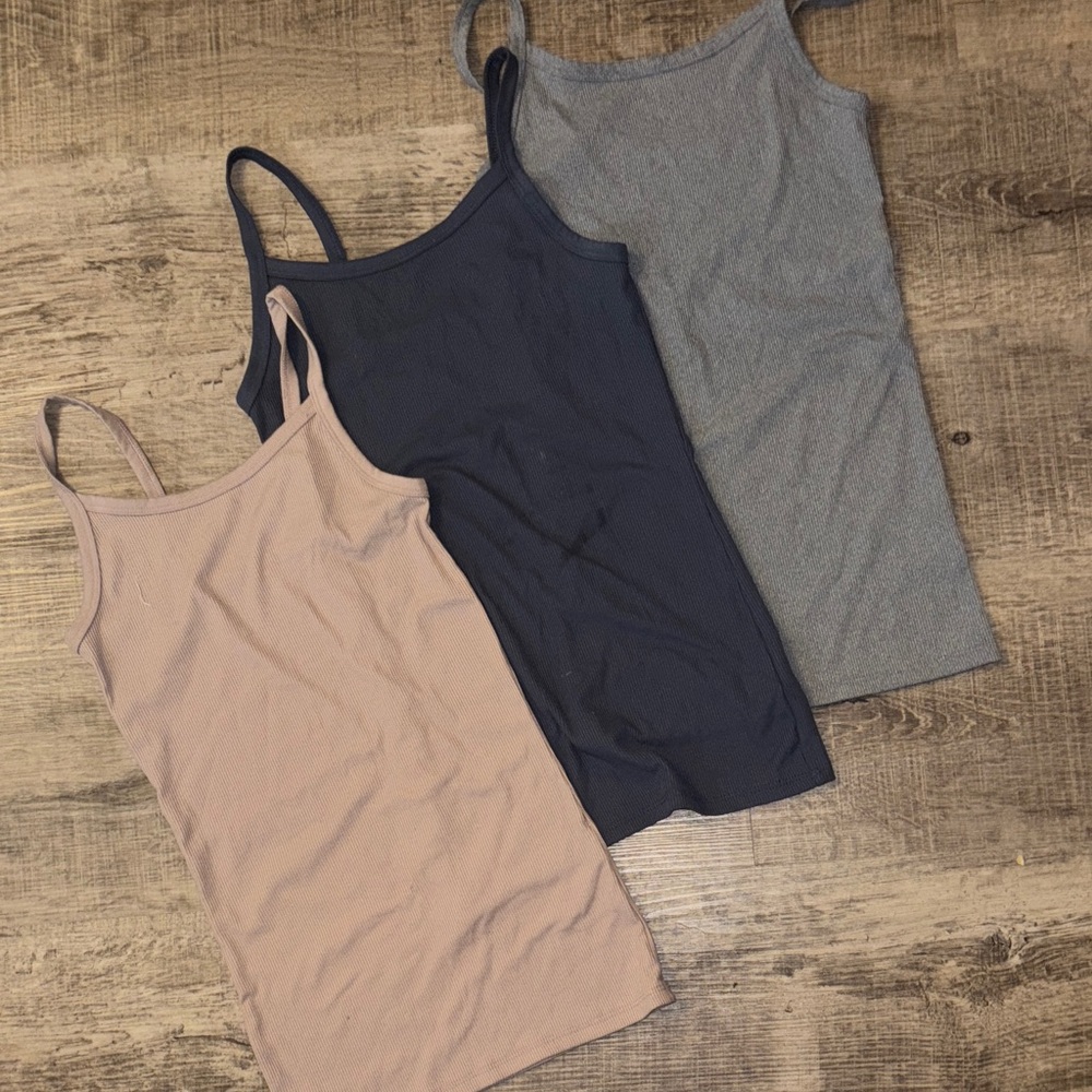 No Boundaries Tank Tops in Gray, Navy, and Beige